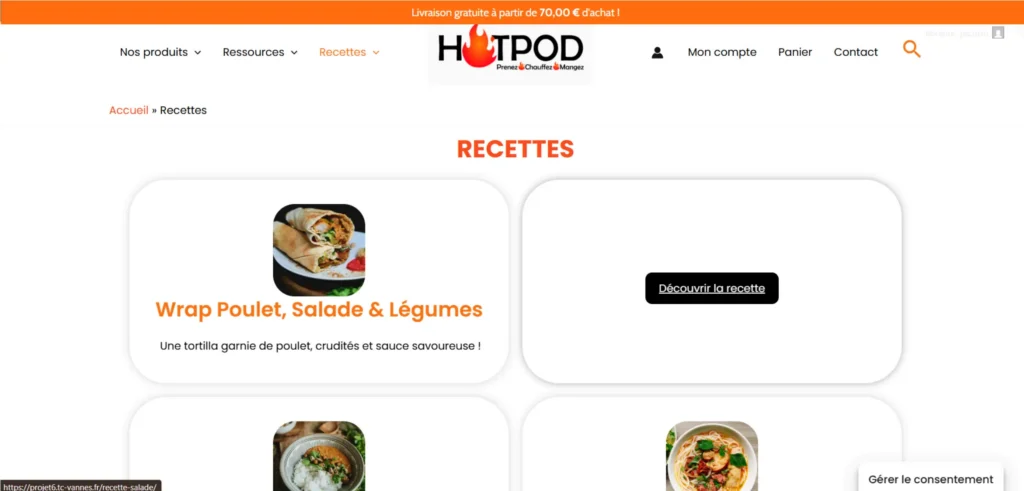 Site Hotpod Recettes
